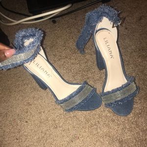 Distress Denim heels